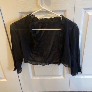 Women's Black Long-Sleeve Shrug S